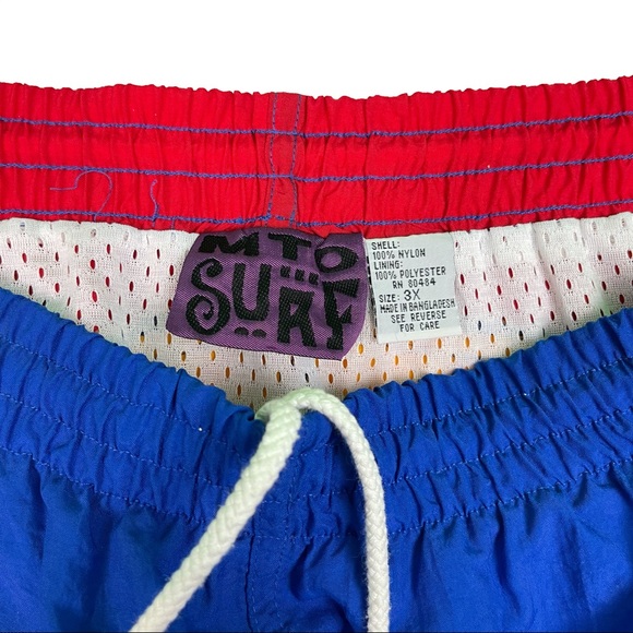 Rare Vintage 90s MTO Surf Swim Trunks Shorts - Picture 6 of 12